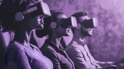 Engaged Users Enjoying Virtual Reality Technology in a Modern Setting