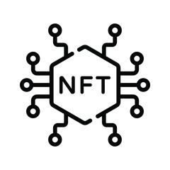 A captivating outline icon of nft digital artwork