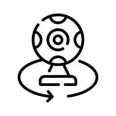 Easy to edit linear icon of digital 360 cam