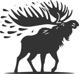 Vector moose animal drawing silhouette