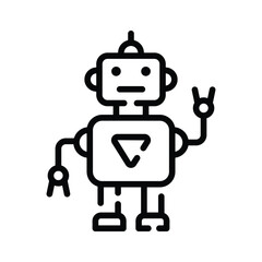Ready to use outline icon of futuristic robot