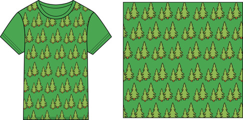Tree patter t-shirt design vector illustration