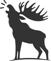 Vector moose animal drawing silhouette