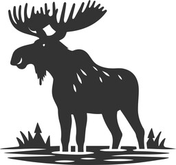 Vector moose animal drawing silhouette