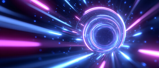 Futuristic Energy Tunnel with Sci-Fi Tech Atmosphere