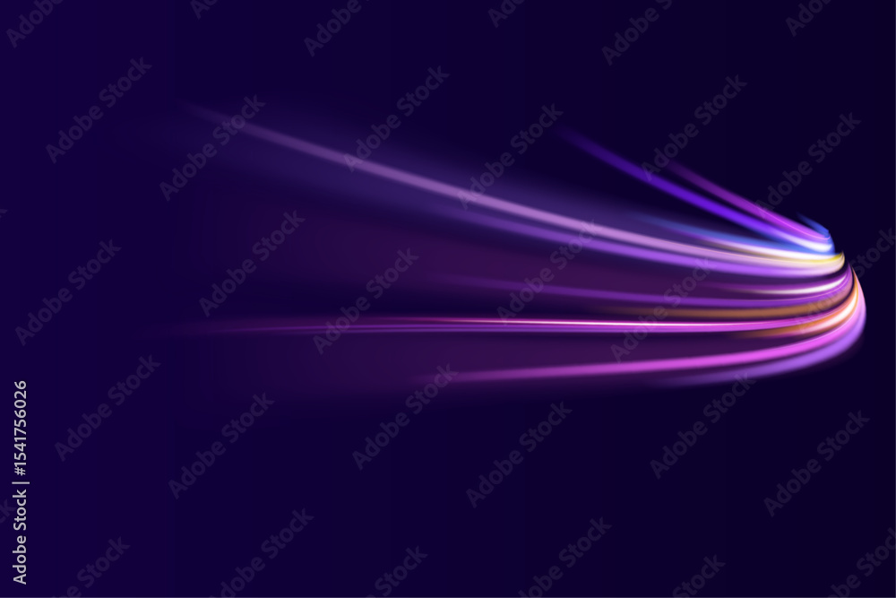 Poster beautiful glow light flare and sparks with red and blue special effects, simulating a high-speed pol