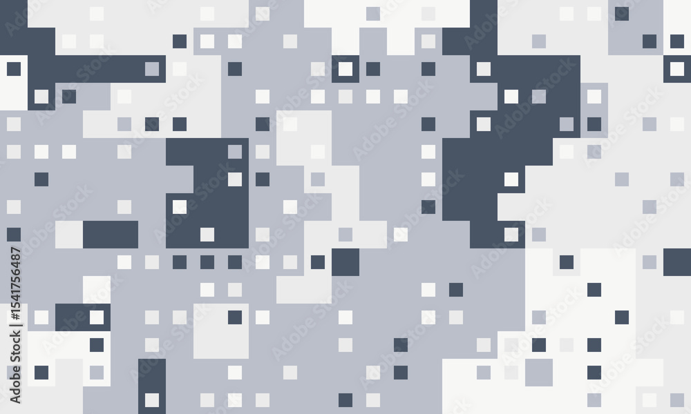 Poster abstract pixel art background. grey and white geometric shapes create a modern, digital texture. per