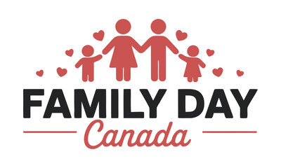  Family Day Canada Logo, Hearts & Family Icons, vector illustration