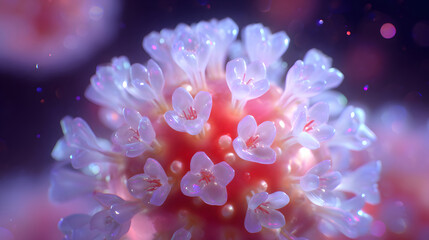 Microscopic Medical Image of Glass Virus Structure