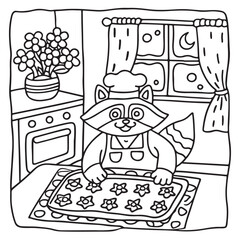 Furry Blossoms – Cute and Easy Coloring Pages for Teens and Adults | Whimsical Animal & Floral Designs Line art vector illustration | Print | Animal Coloring page | Blossoms Coloring Page