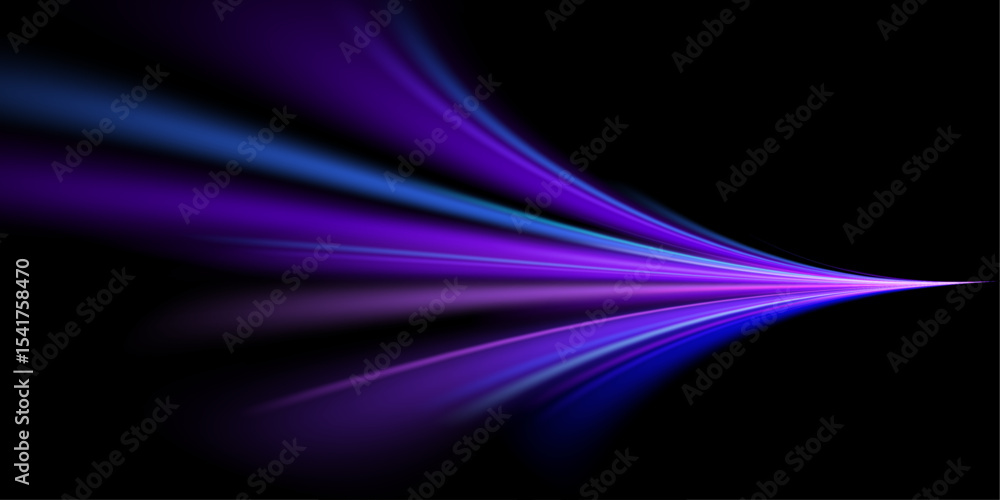 Poster neon color glowing lines background, high-speed light trails effect. modern abstract high-speed ligh