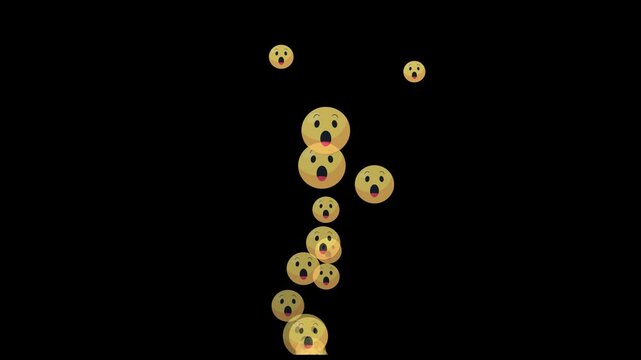 surprise emoji icon come from bottom.