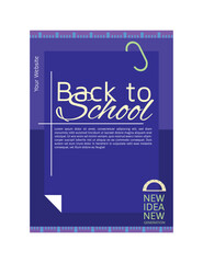 Back to School Poster with School Stationery Ornament for Design Template or Elements