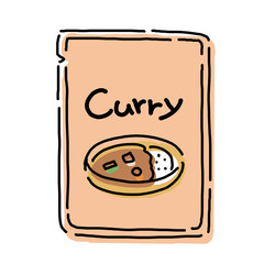 シンプルなレトルトカレーをイメージしたイラスト