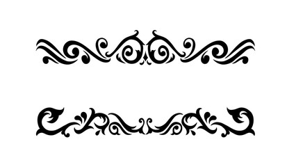 Hand drawn calligraphy ornament borders corners classic vintage vector