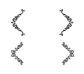 Hand drawn calligraphy ornament borders corners classic vintage vector