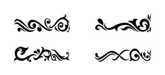 Hand drawn calligraphy ornament borders corners classic vintage vector