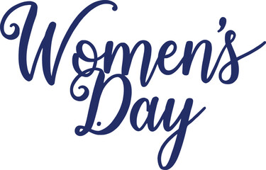 Elegant cursive women's day text graphic