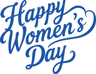 Happy women's day blue calligraphy design