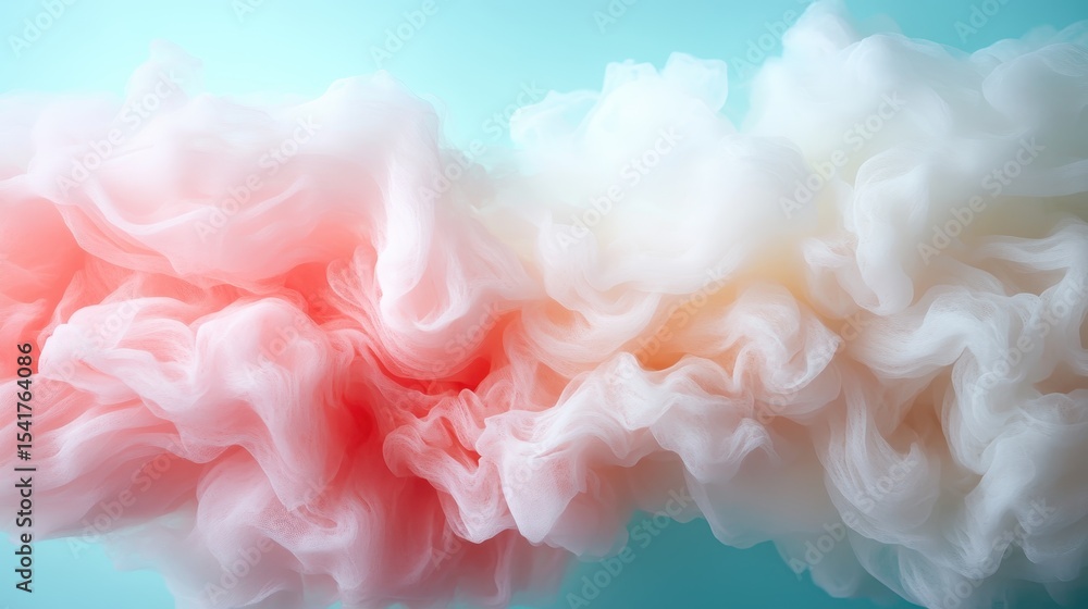 Poster a mesmerizing blend of soft pastel fabric textures, creating an ethereal visual experience that evok