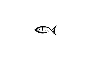 Fototapeta premium black fish image vector illustration logo design
