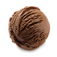 Obraz premium Single Scoop of Chocolate Ice Cream Isolated On White