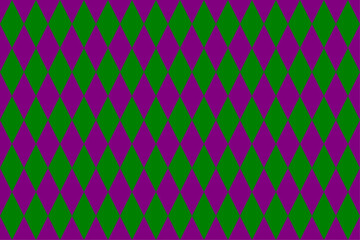 Harlequin Check Pattern Purple and Green