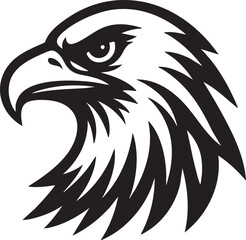 Majestic Eagle Head A Powerful Black and White Illustration