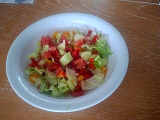 salad with tomatoes and cucumbers