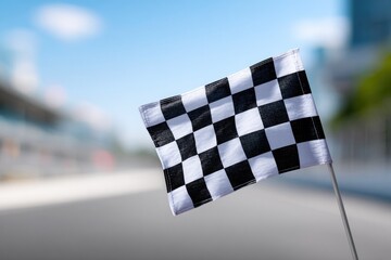Racing Checkered Flag on Track