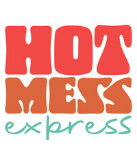 HOT MESS expres Groovy svg Bundle, Hippie svg, Inspirational svg, Retro svg, Motivational svg, Aesthetic svg, Boho svg, Wavy Text svg Cricut, trendy svg
