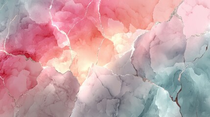 Abstract Art Masterpiece: Ethereal Layers in Pink and Blue Fluid Textures