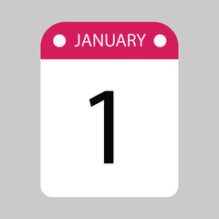 Calendar Representation Illustrating January 1st New Year's Day Occasion	