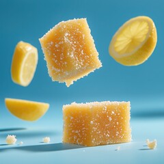 Vibrant Citrus Candy: Lemon Slice Delight in Playful, Colorful Culinary Artistry