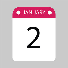 Daily Reminder Calendar Icon to Visualize the Date January 2	