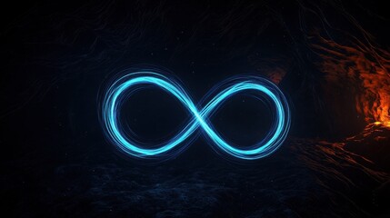 Glowing Blue Infinity Symbol: Cosmic Energy and Endless Possibilities in Digital Art