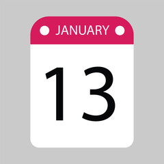 Calendar Page Displaying the 13th Day of the Month	