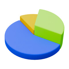 Blue green and yellow chart business presentation 3d icon