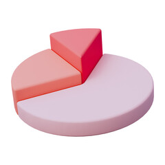 Pink and soft pink chart business presentation 3d icon