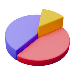 Purple yellow and pink chart business presentation 3d icon