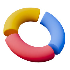 Blue red and yellow chart business presentation 3d icon