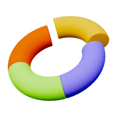 Colorful chart business presentation 3d icon