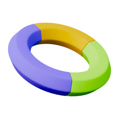 Purple green and yellow chart business presentation 3d icon