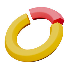 Red and yellow chart business presentation 3d icon