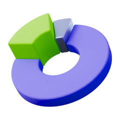Purple and green chart business presentation 3d icon