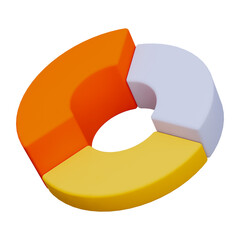 Orange and yellow chart business presentation 3d icon