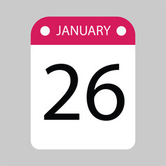 January 26th Calendar Reminder Date Planning Important Anniversary Deadline	