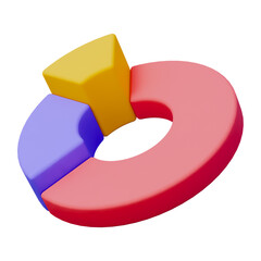 Purple pink and yellow chart business presentation 3d icon
