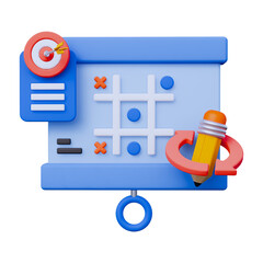 Business Strategy Reset and Planning Concept 3D Icon