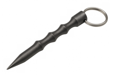 Kubotan keychain self defense tool on transparent background